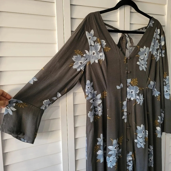 𝅺Mimi Maternity Floral Midi Dress Women's L Pregnancy Boho Chic Cottage Easter - Picture 4 of 12